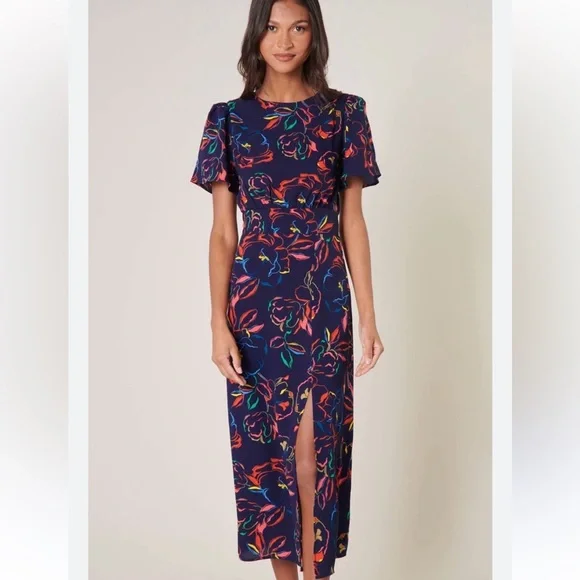 SugarLips Floral Navy Dress - Picture 1 of 10
